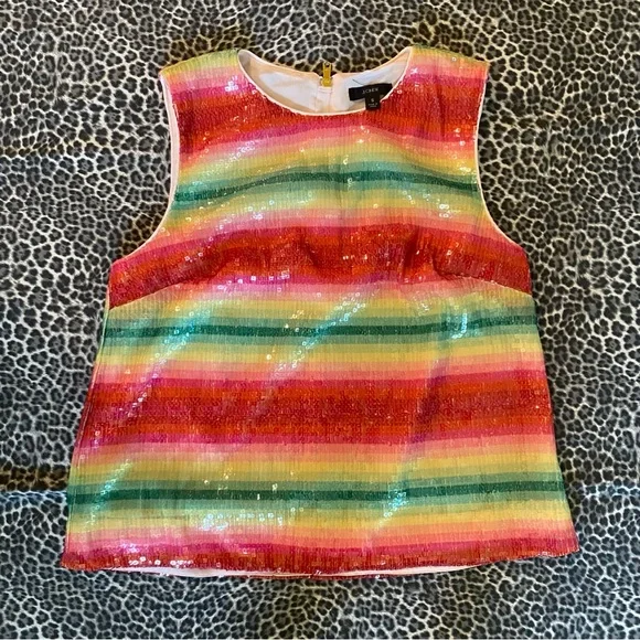 J. Crew Sequin Stripe Tank Top Size Small - Picture 11 of 11